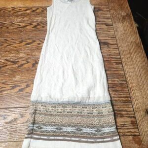 Peruvian Connection white tank sweater dress sz XS